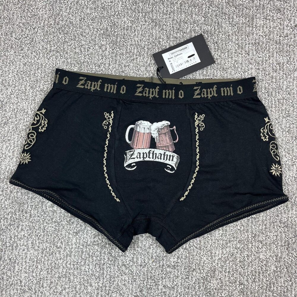 Hangowear Boxer Briefs Mens Medium Black Zapfhahn Beer Stein Underwear Bavarian